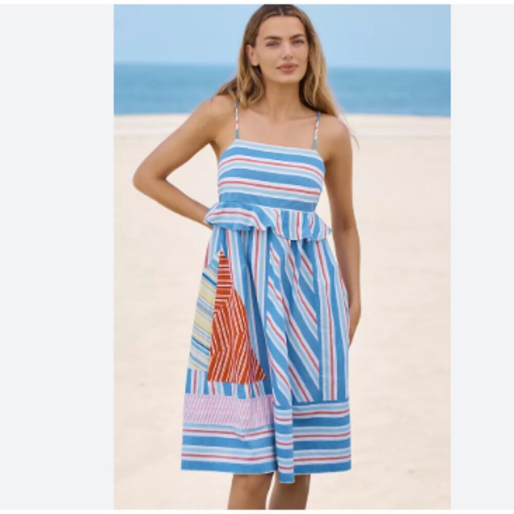 Anthropologie Celandine Sleeveless Coastal Square-Neck Knee-Length Dress Size Xs